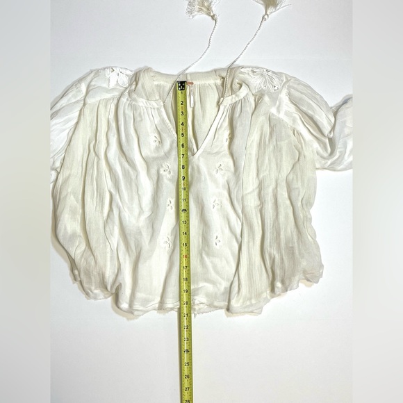 Free People Gauze Embroidered Hooded Blouse Sz:S - Picture 14 of 14
